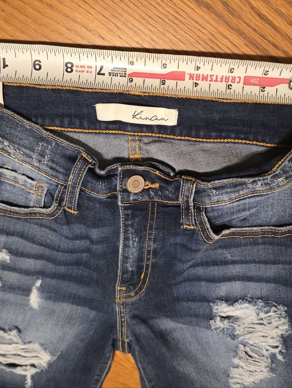 Kancan Women’s Shorts Sz 26 Dark Wash Distressed Destroyed Holes Denim Jean - Picture 14 of 14